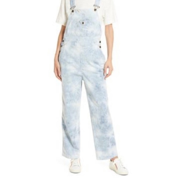 Faherty small overalls organic cotton railroad strip with a tye dye effect - Picture 3 of 11
